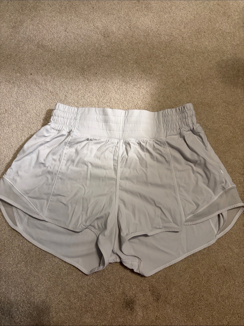 lululemon athletica Light Gray Women’s Athletic Shorts with Smocked Waist